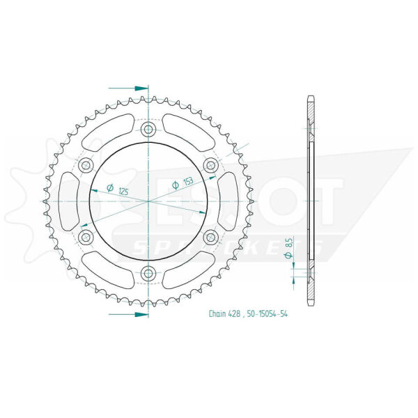 ESJOT Chain wheel, 54 teeth