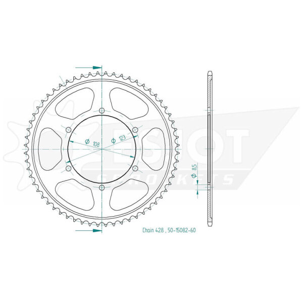 ESJOT Sprocket, 60 teeth