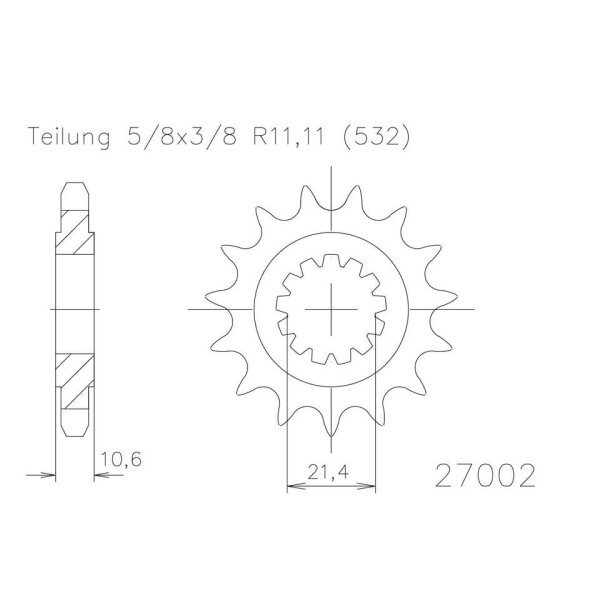 ESJOT Kettenritzel, 15 Zähne