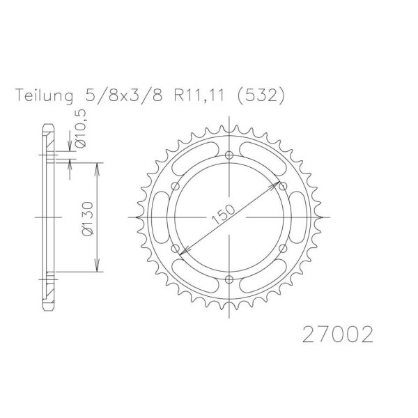 ESJOT Chain wheel, 43 teeth