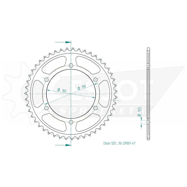 ESJOT Sprocket, 47 teeth