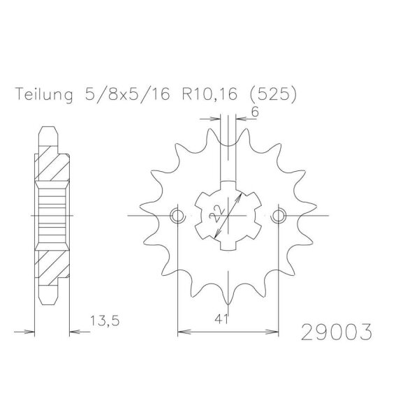 ESJOT Chain pinion, 15 teeth