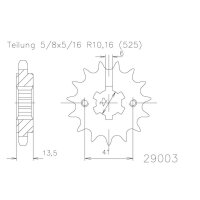 ESJOT Chain pinion, 15 teeth