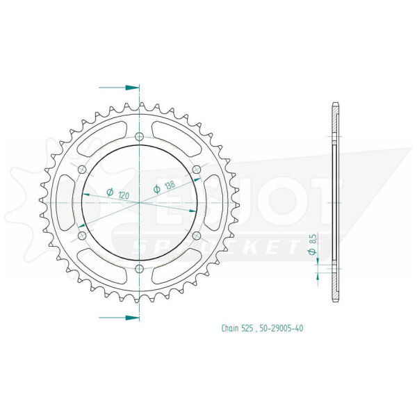 ESJOT Sprocket, 40 teeth