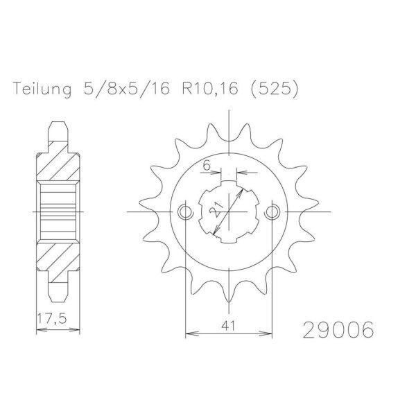 ESJOT Chain pinion, 14 teeth