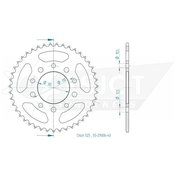 ESJOT Chain wheel, 43 teeth