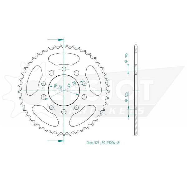 ESJOT Sprocket, 45 teeth