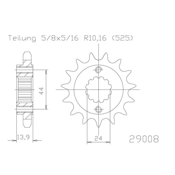 ESJOT Chain pinion, 15 teeth