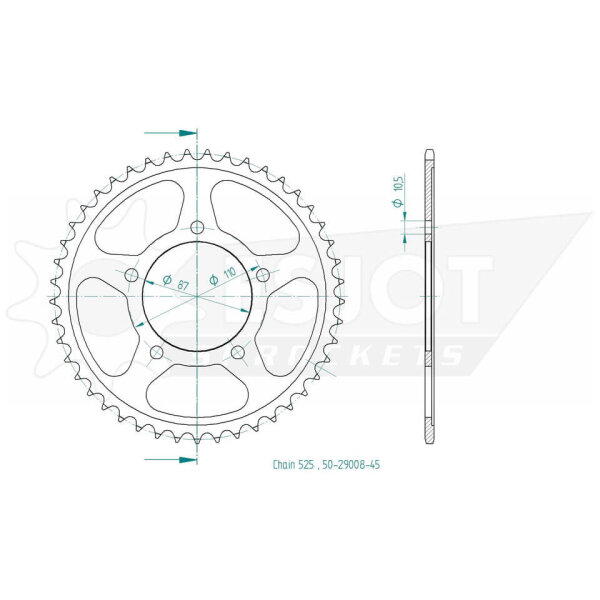 ESJOT Sprocket, 45 teeth