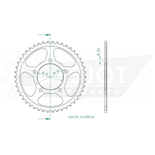 ESJOT Sprocket, 46 teeth