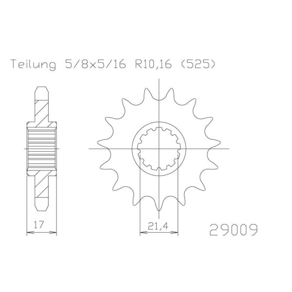 ESJOT Chain pinion, 15 teeth