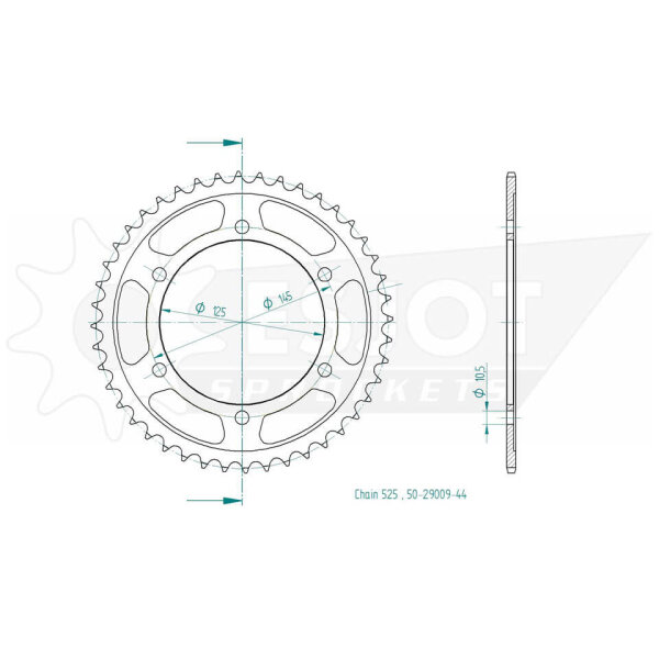 ESJOT Kettenrad, 44 Zähne