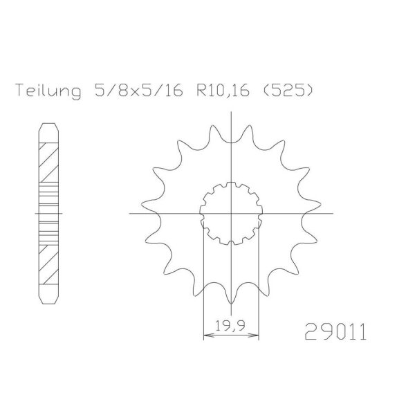 ESJOT Chain pinion, 14 teeth