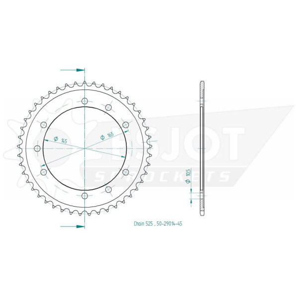ESJOT Kettenrad, 45 Zähne