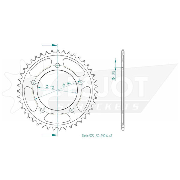 ESJOT Chain wheel, 43 teeth