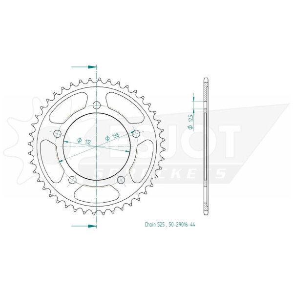 ESJOT Sprocket, 44 teeth