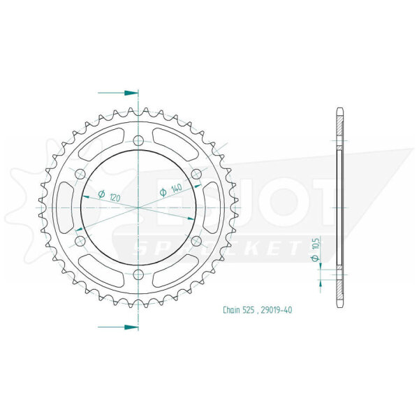 ESJOT Sprocket, 40 teeth