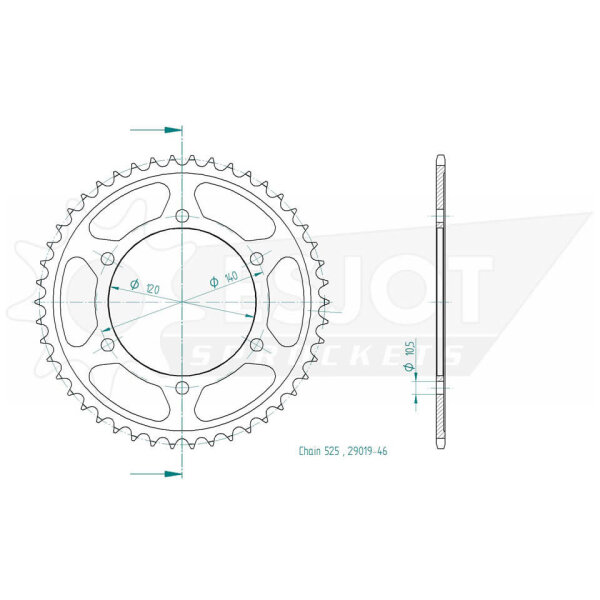 ESJOT Sprocket, 46 teeth