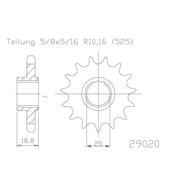 ESJOT Chain pinion, 15 teeth