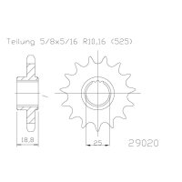 ESJOT Chain pinion, 15 teeth