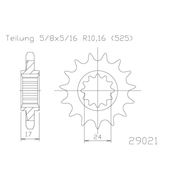 ESJOT Chain pinion, 14 teeth