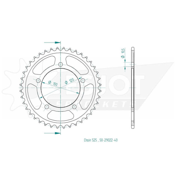 ESJOT Sprocket, 40 teeth