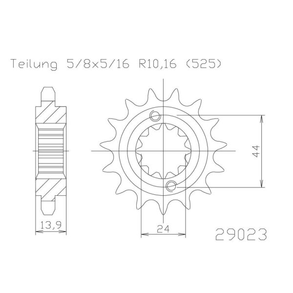 ESJOT Chain pinion, 17 teeth