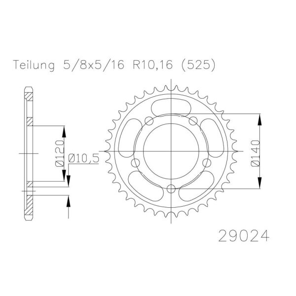 ESJOT Chain wheel, 43 teeth