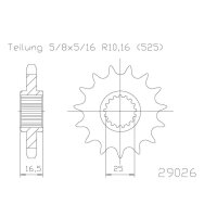 ESJOT Chain pinion, 17 teeth