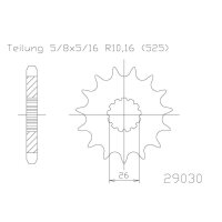 ESJOT Chain pinion, 17 teeth