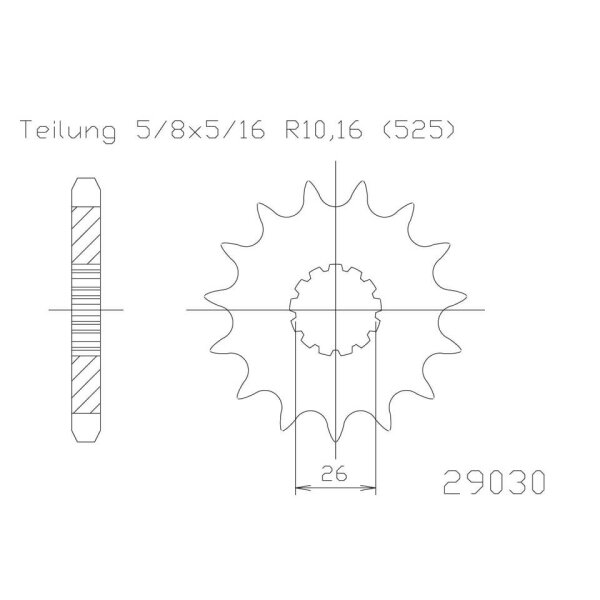 ESJOT Chain pinion, 19 teeth