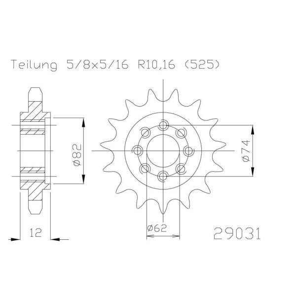 ESJOT Chain pinion, 21 teeth