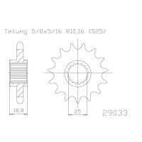 ESJOT Chain pinion, 20 teeth