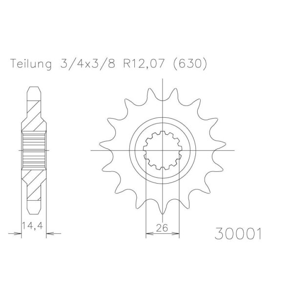 ESJOT Chain pinion, 15 teeth