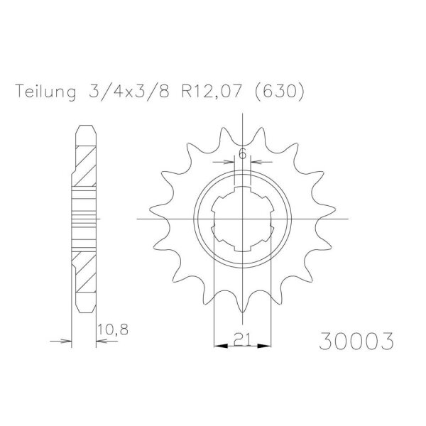 ESJOT Chain pinion, 14 teeth