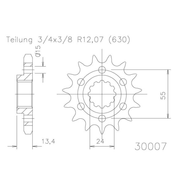 ESJOT Chain pinion, 15 teeth