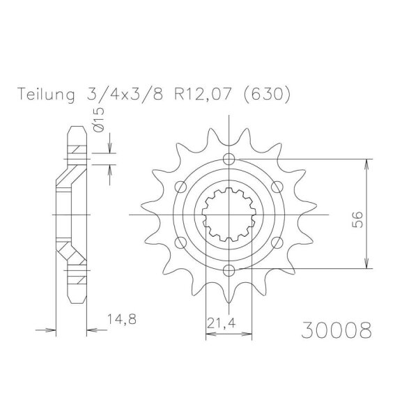 ESJOT Chain pinion, 15 teeth