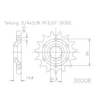 ESJOT Chain pinion, 15 teeth