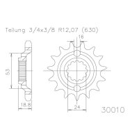 ESJOT Chain pinion, 15 teeth