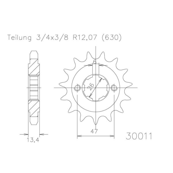 ESJOT Chain pinion, 16 teeth