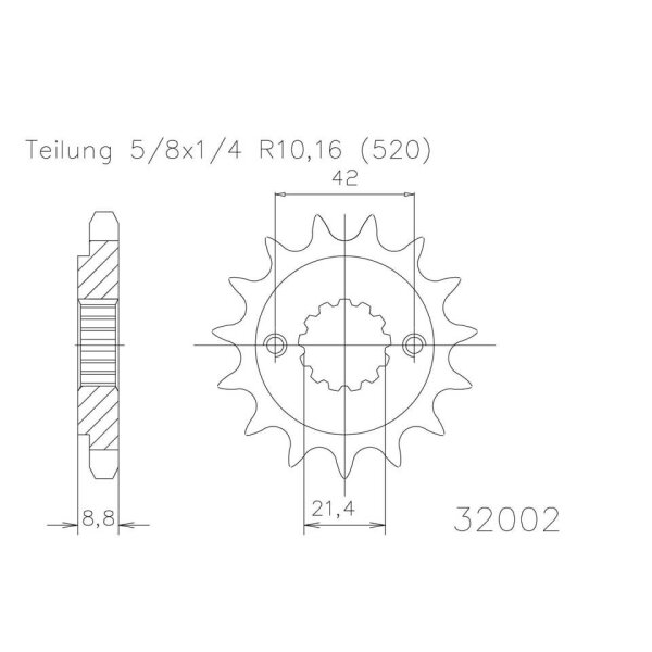 ESJOT Kettenritzel, 14 Zähne