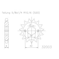 ESJOT Chain pinion, 16 teeth