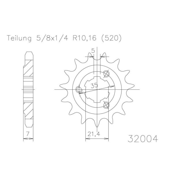 ESJOT Kettenritzel, 15 Zähne