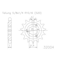 ESJOT Chain pinion, 16 teeth