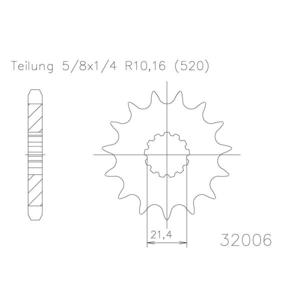 ESJOT Chain pinion, 14 teeth