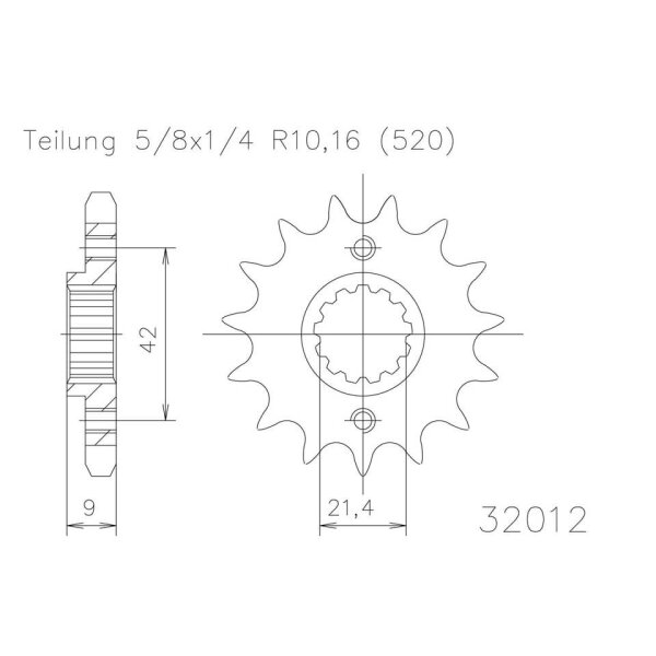 ESJOT Chain pinion, 16 teeth