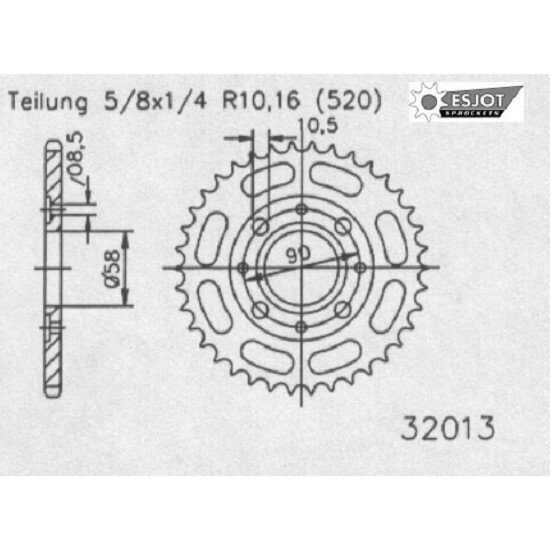 ESJOT Sprocket, 45 teeth