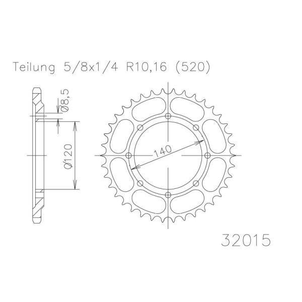 ESJOT Kettenrad, 43 Zähne