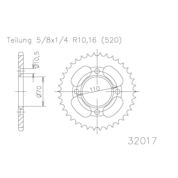 ESJOT Sprocket, 44 teeth