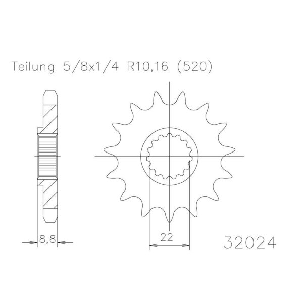 ESJOT Chain pinion, 13 teeth